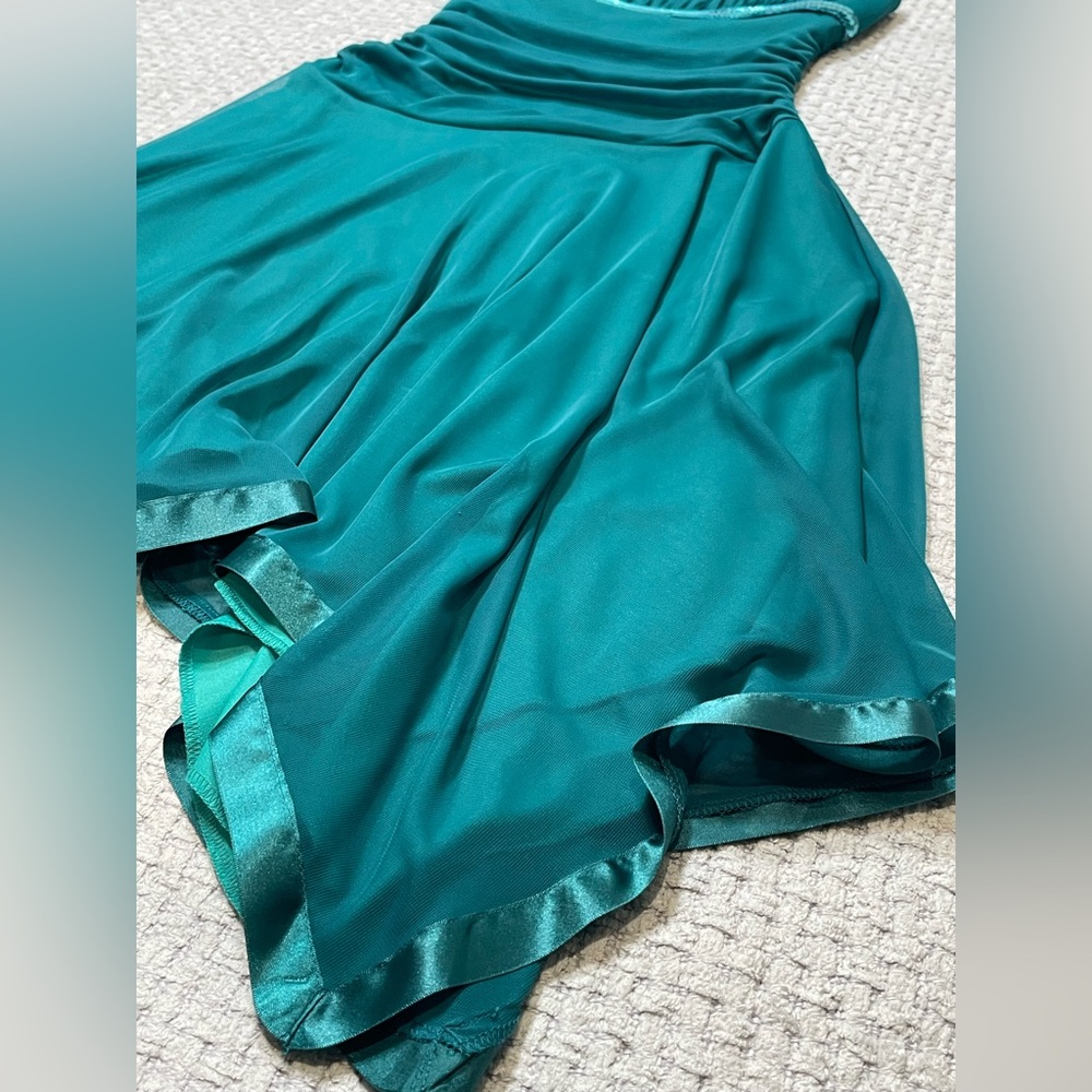 Y2K Vintage Women's Deep Teal Blue Dress Fairycore Balletcore Sequins Size Small - Picture 8 of 15